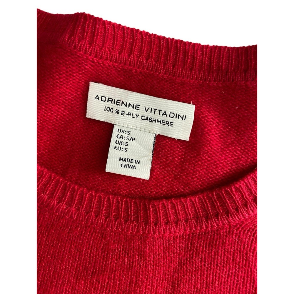 Red Cashmere Crewneck Sweater Womens Size S Quiet Luxury Valentines Holiday Cozy - Picture 5 of 8